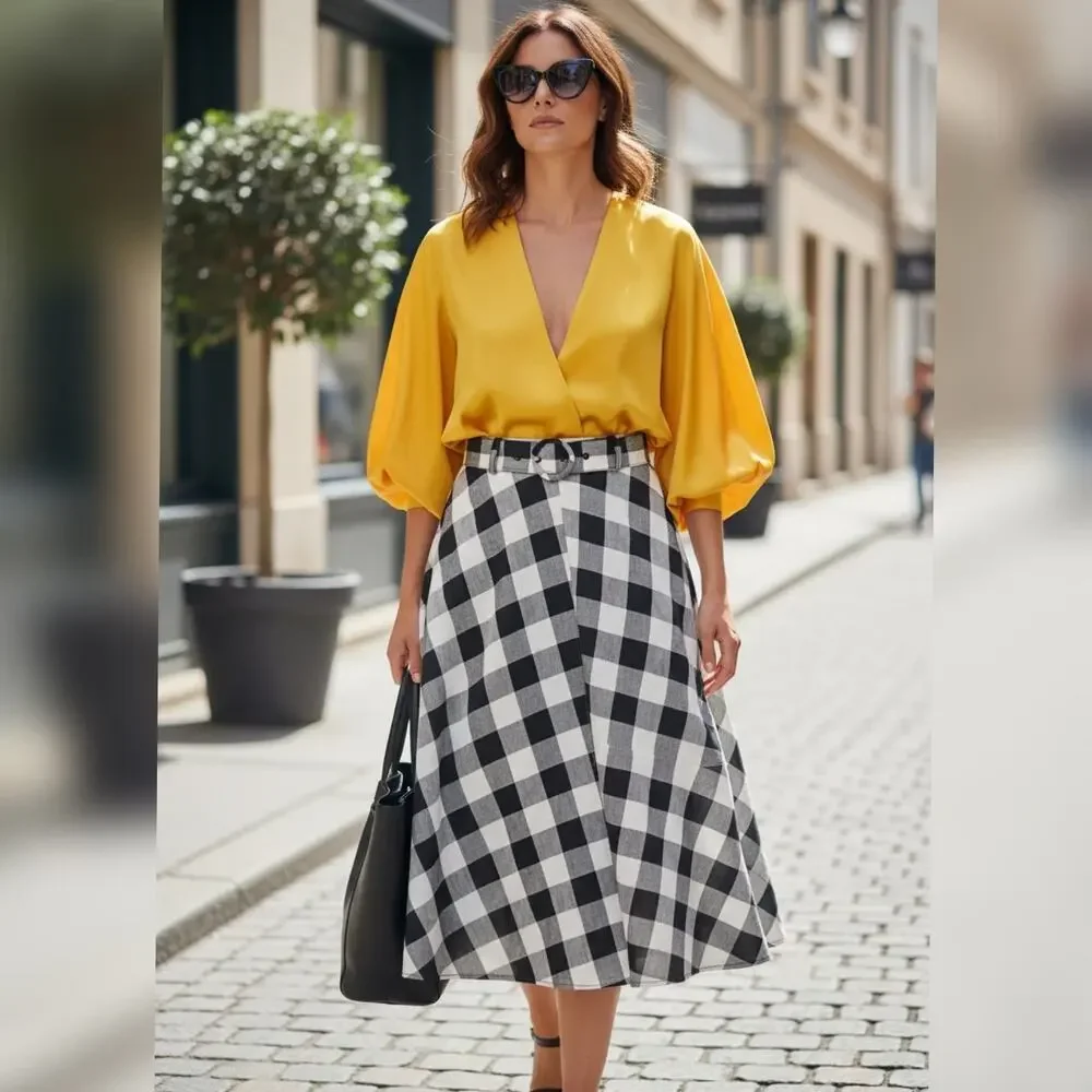 NWOT $328 kate spade gingham skirt Size 2/XS